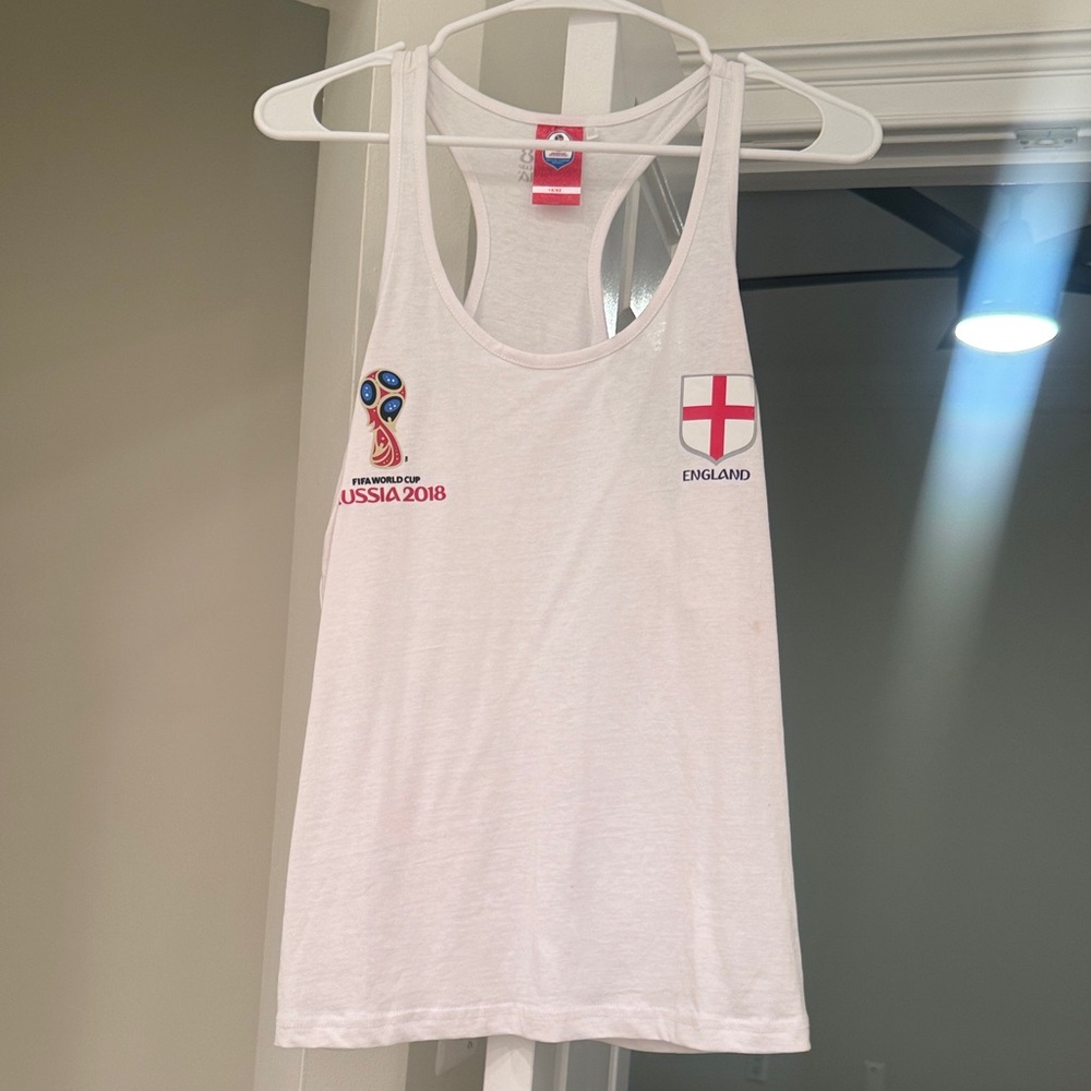 England FIFA World Cup 2018 White Racerback Tank Top NWOT